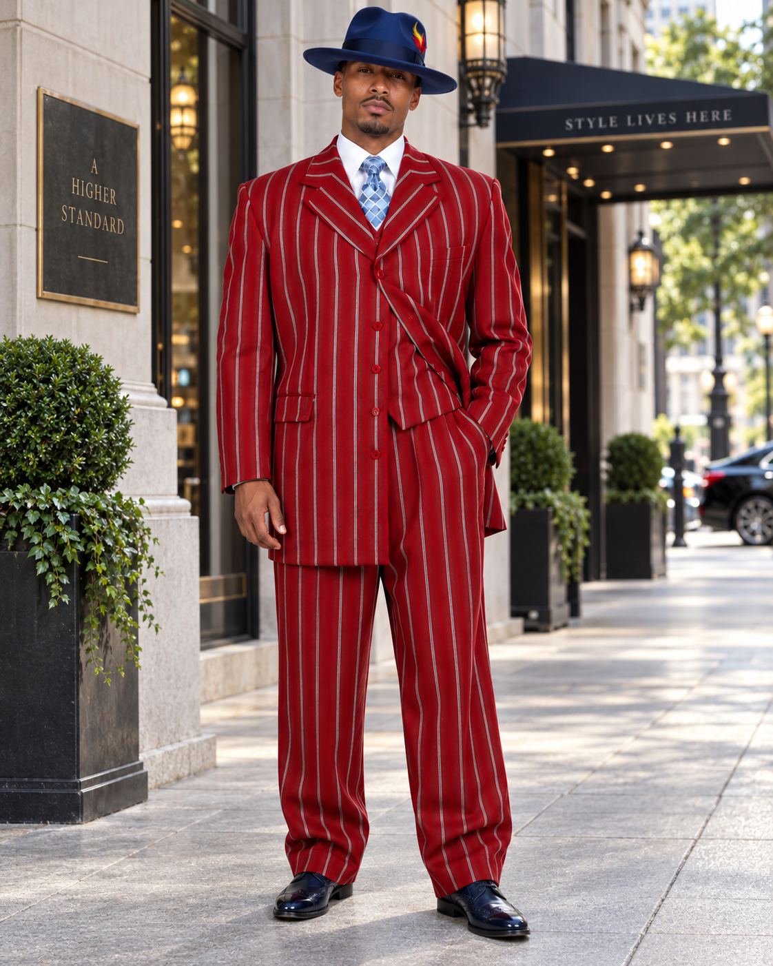 Red Zoot Suit 1920s Gangster Long Suit