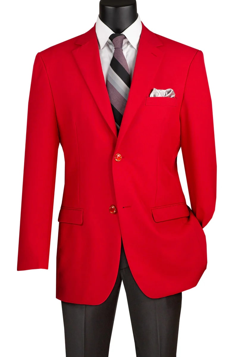 Classic Red Club Sport Coat Blazer for Men