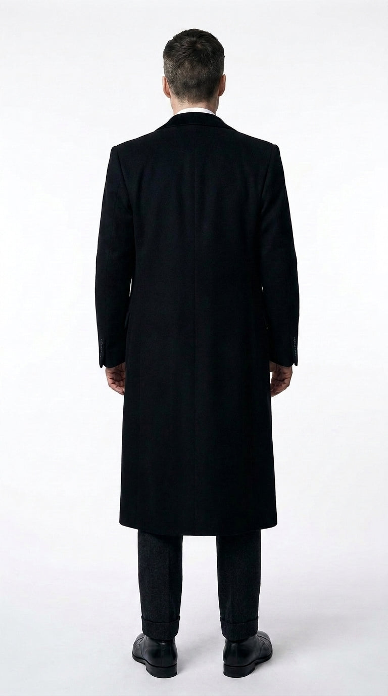 Men’s Black Peaky Blinders 3-Piece Suit with Overcoat – Thomas Shelby Inspired 1920s Gangster Outfit