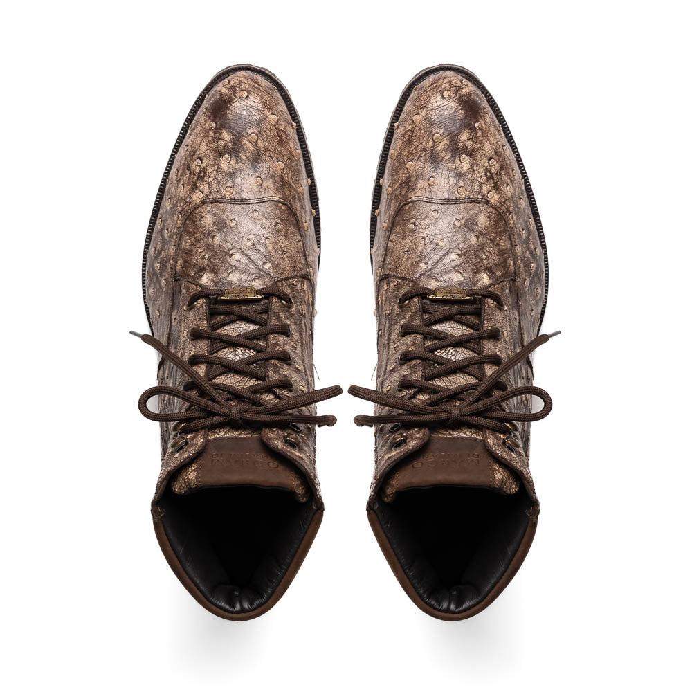 Marco Di Milano Renzo Brown Ostrich Hiker Boots