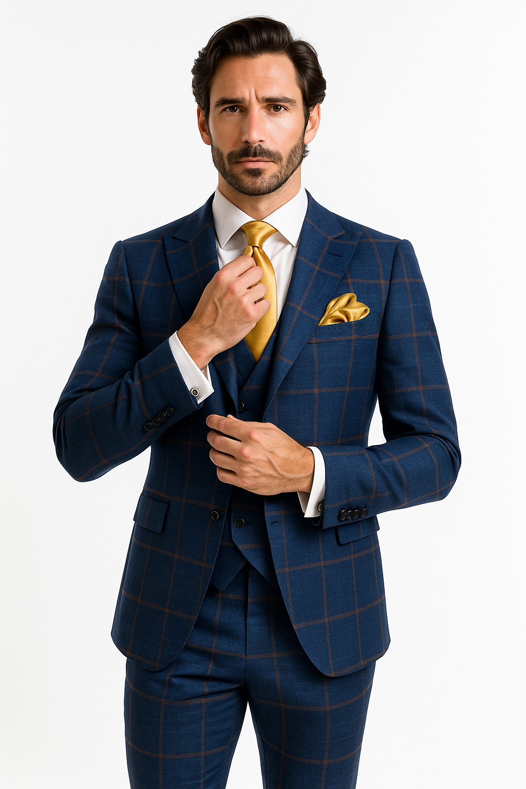 Rossi Man Max RM1840 – Slim Fit 3-Piece Formal Suit for Men