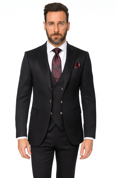 Rossi Man Bond RM1751 Black Slim Fit 3-Piece Suit β Menβs Formalwear
