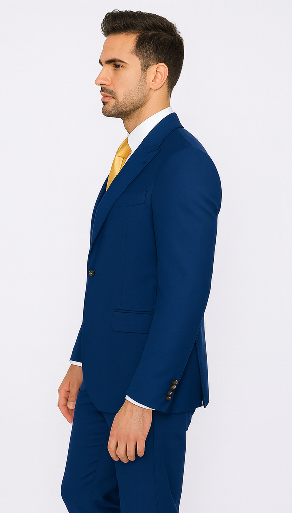 Rossi Man BOND RM1780 Slim Fit 3-Piece Royal Blue Suit – Men’s Formalwear