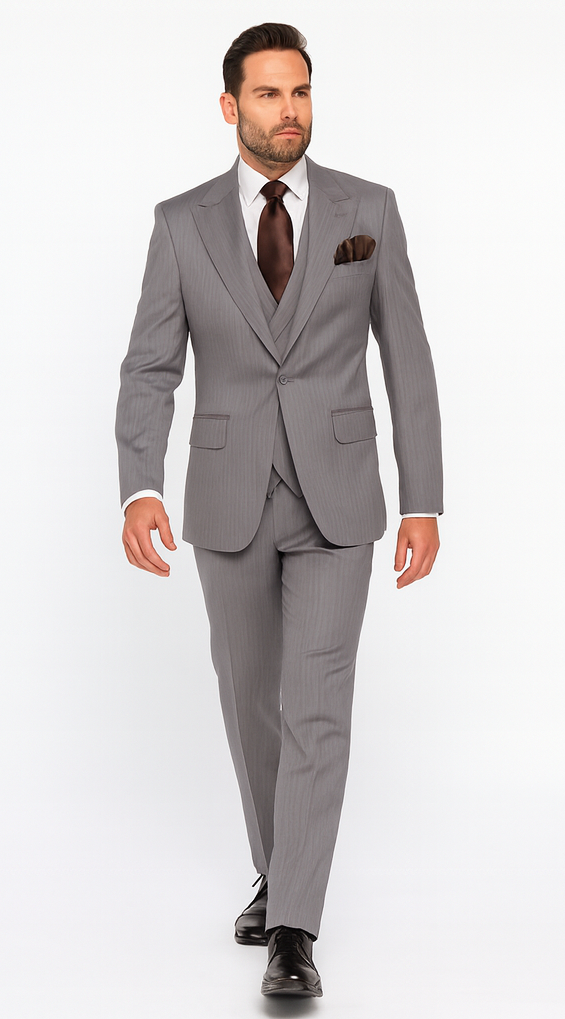 Rossi Man BOND RM1781 Slim Fit 3-Piece Suit – Modern Formalwear for Men