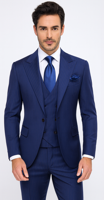 Rossi Man BOND RM1782 Slim Fit 3-Piece Suit – Modern Men’s Formalwear