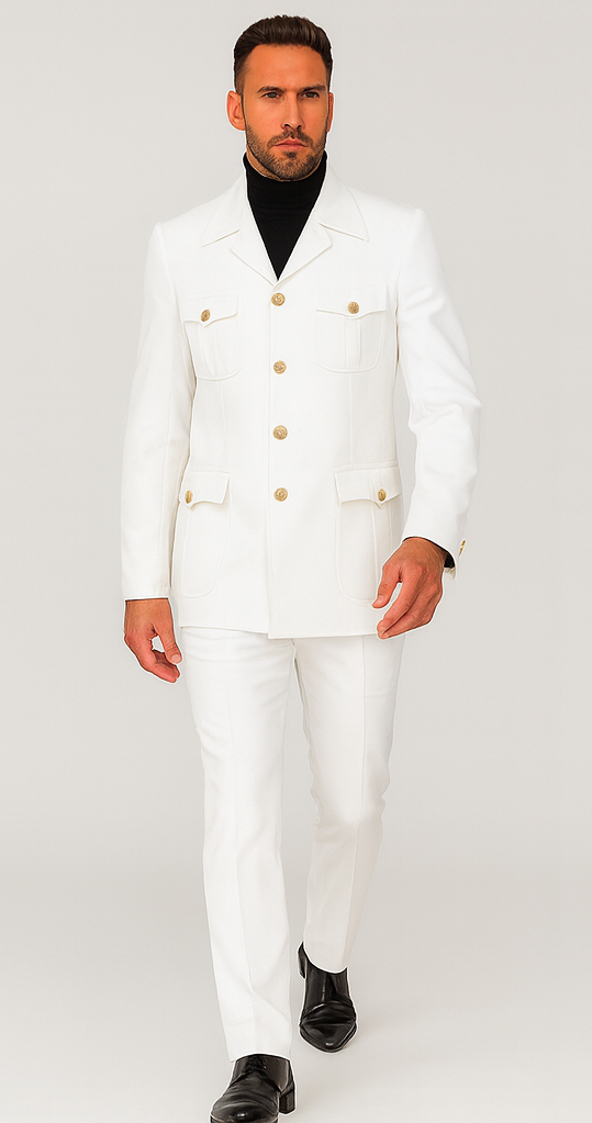Rossi Man DUKE RM1762 Slim Fit 3-Piece White Suit – Modern Tailored Formalwear for Men