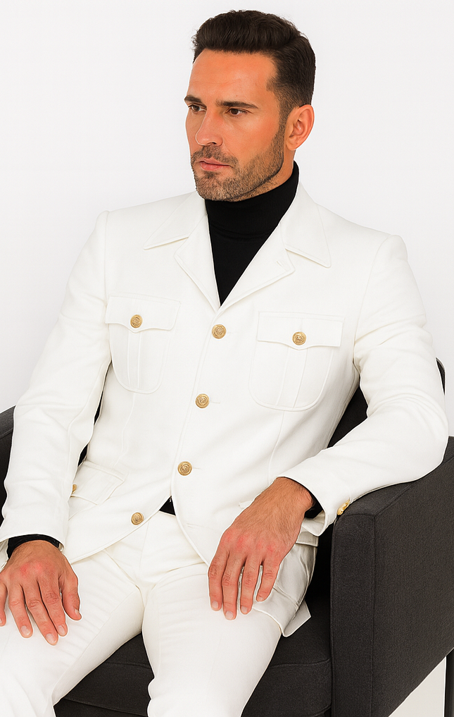 Rossi Man DUKE RM1762 Slim Fit 3-Piece White Suit – Modern Tailored Formalwear for Men