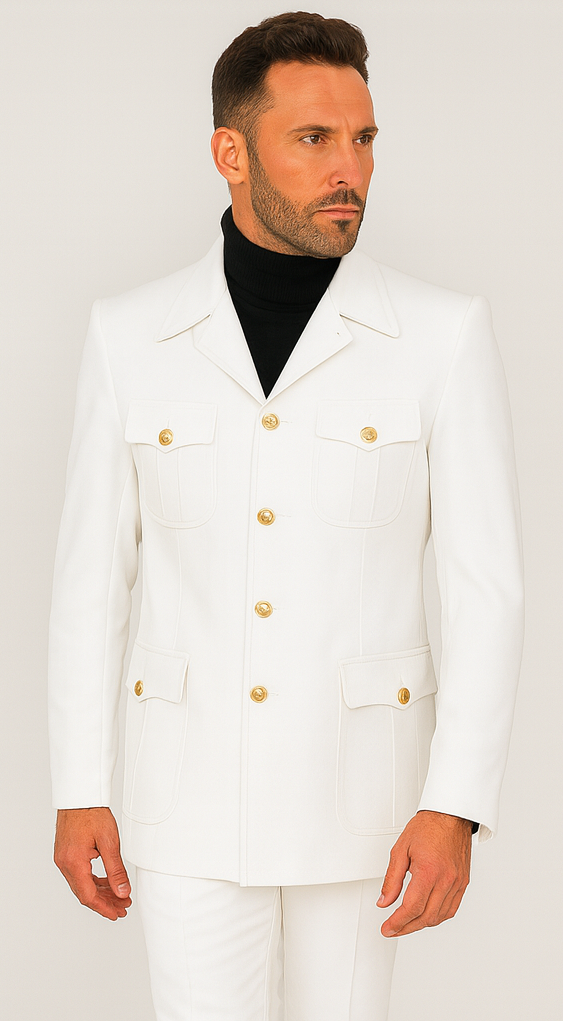 Rossi Man DUKE RM1762 Slim Fit 3-Piece White Suit – Modern Tailored Formalwear for Men