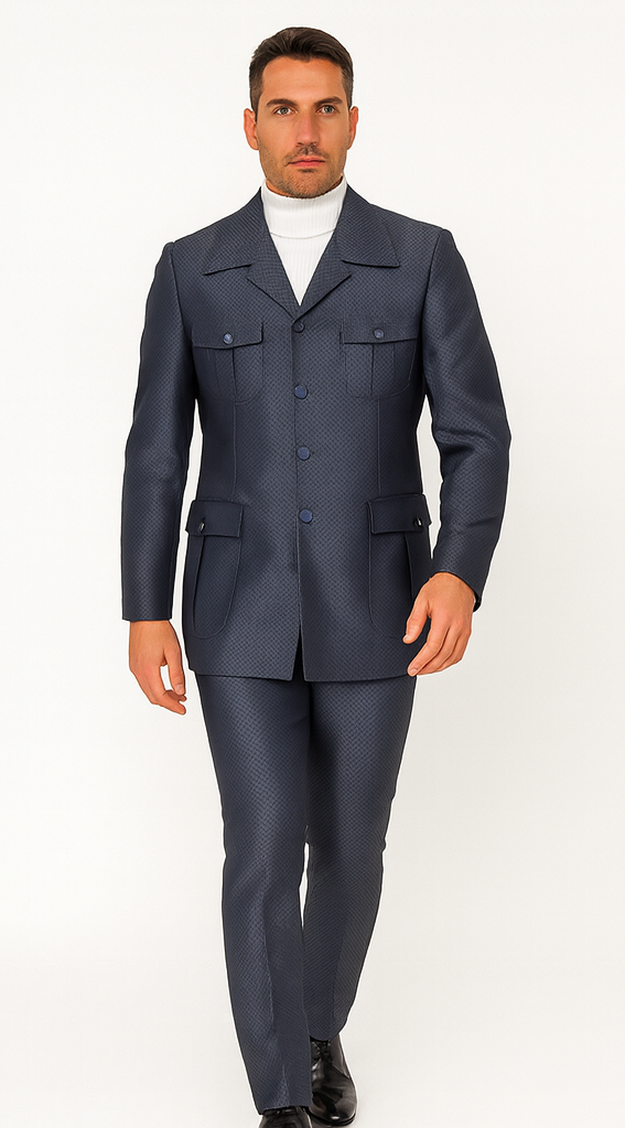 Rossi Man DUKE RM1767 Slim Fit 3-Piece Steel Grey Suit – Modern Formalwear for Men