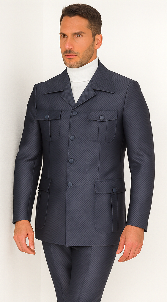 Rossi Man DUKE RM1767 Slim Fit 3-Piece Steel Grey Suit – Modern Formalwear for Men