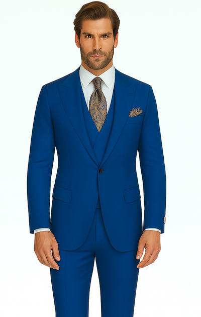 Rossi Man ELI RM110 Royal Blue 3-Piece Suit β Slim Fit Menβs Formalwear