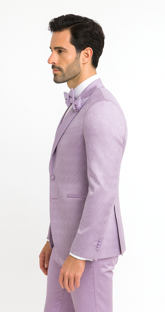 Rossi Man FORD RM1914 Men’s Slim Fit 3-Piece Purple Suit – Modern Formalwear for Events