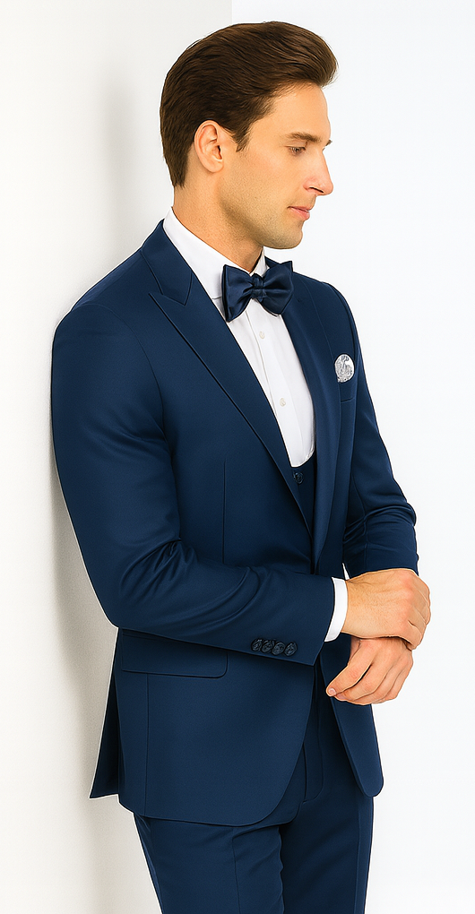 Rossi Man LEO RM1102 Modern 3-Piece Tuxedo for Men – Slim Fit Formal Suit for Special Occasions