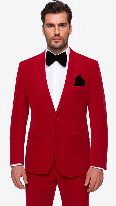 Rossi Man LEO RM1577 Men’s Slim Fit 3-Piece Red Suit – For Formal Occasions