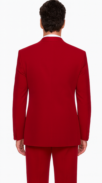 Rossi Man LEO RM1577 Men’s Slim Fit 3-Piece Red Suit – For Formal Occasions