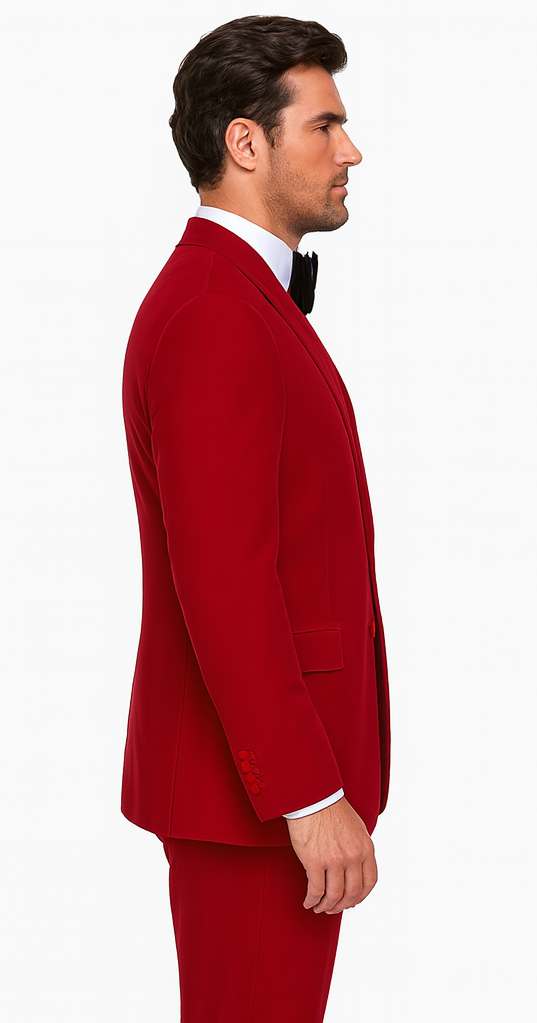 Rossi Man LEO RM1577 Men’s Slim Fit 3-Piece Red Suit – For Formal Occasions