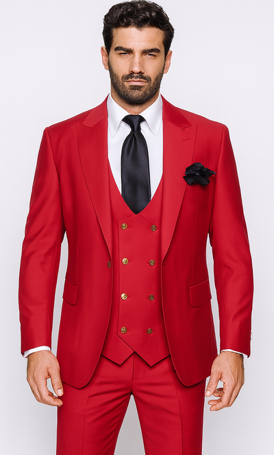 Rossi Man MAX RM1191 Red Slim Fit 3-Piece Suit β Menβs Formalwear