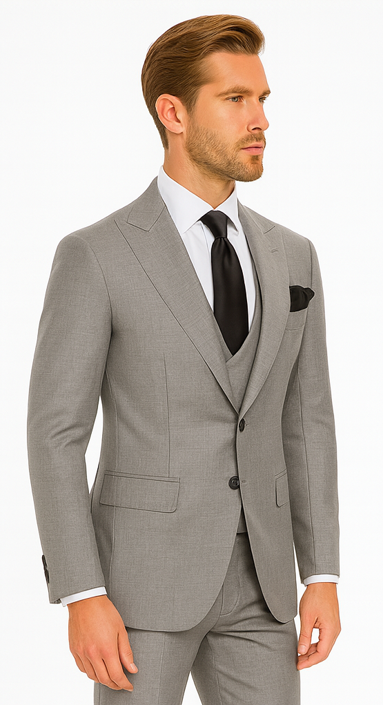Rossi Man MAX RM1389 Grey Slim Fit 3-Piece Suit – Men’s Formalwear