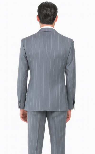 Rossi Man MAX RM1726 Grey Pinstripe Slim Fit 3-Piece Suit β Menβs Formalwear