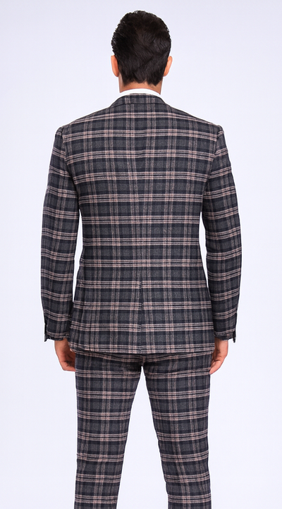 Rossi Man MAX RM1739 Black & Pink Slim Fit 3-Piece Suit β Menβs Formalwear