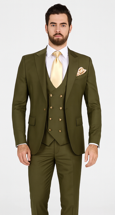 Rossi Man MAX RM1775 Olive Green Slim Fit 3-Piece Suit β Menβs Formalwear