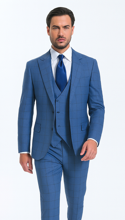 Rossi Man MAX RM1785 Slim Fit 3-Piece Suit – Modern Men’s Formalwear