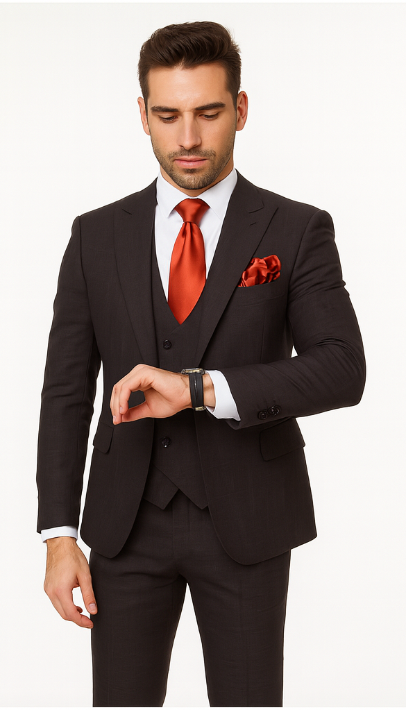 Rossi Man MAX RM1787 Slim Fit 3-Piece Suit – Men’s Formalwear