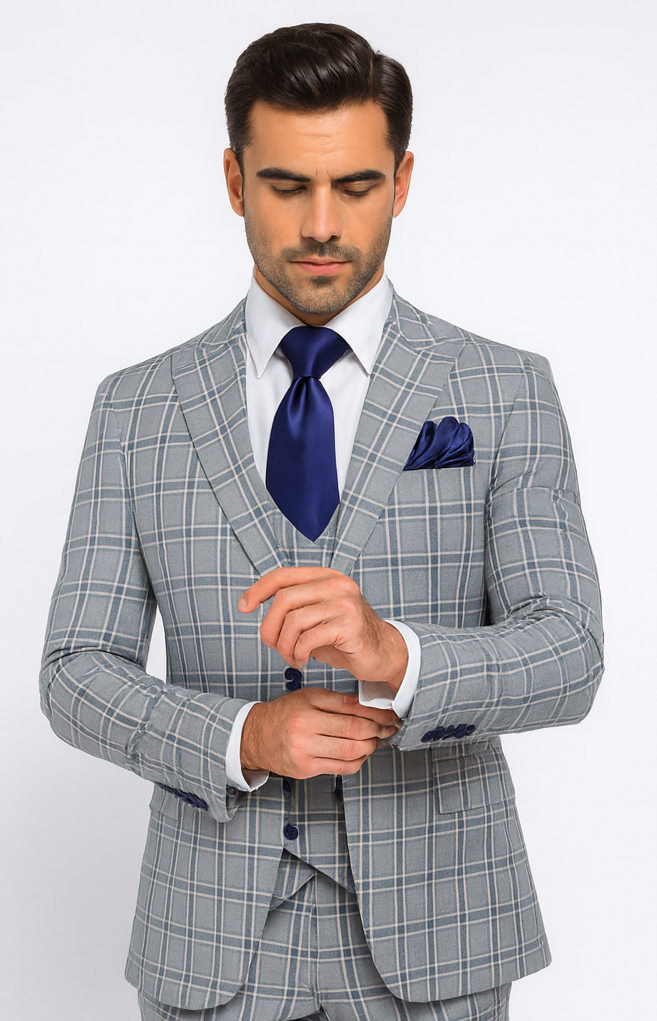 Rossi Man MAX RM1820 Slim Fit 3-Piece Suit – Men’s Formalwear