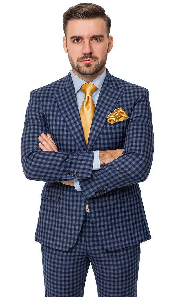 Rossi Man MAX RM1835 Blue Slim Fit 3-Piece Suit – Men’s Formalwear