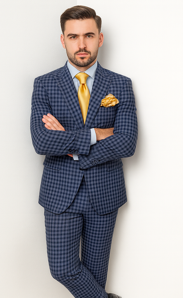 Rossi Man MAX RM1835 Blue Slim Fit 3-Piece Suit – Men’s Formalwear