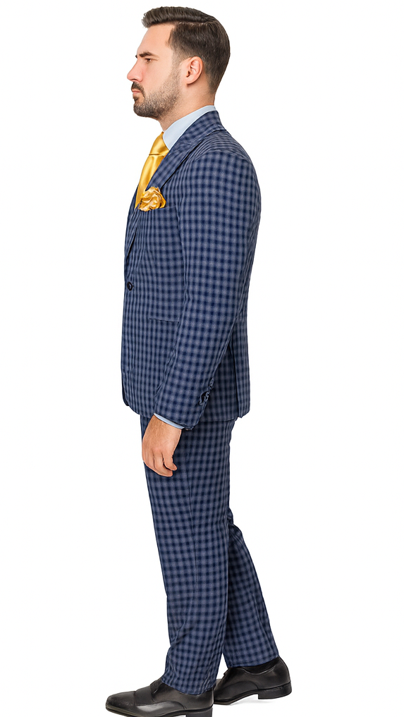 Rossi Man MAX RM1835 Blue Slim Fit 3-Piece Suit – Men’s Formalwear