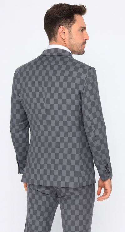Rossi Man MAX RM1836 Grey Slim Fit 3-Piece Suit – Men’s Formalwear