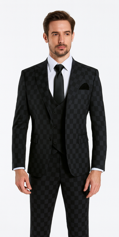 Rossi Man MAX RM1837 Black Slim Fit 3-Piece Suit β Menβs Formalwear