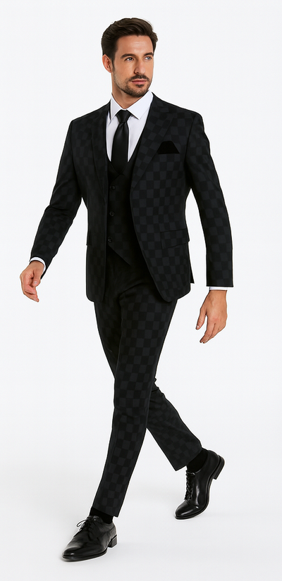 Rossi Man MAX RM1837 Black Slim Fit 3-Piece Suit β Menβs Formalwear