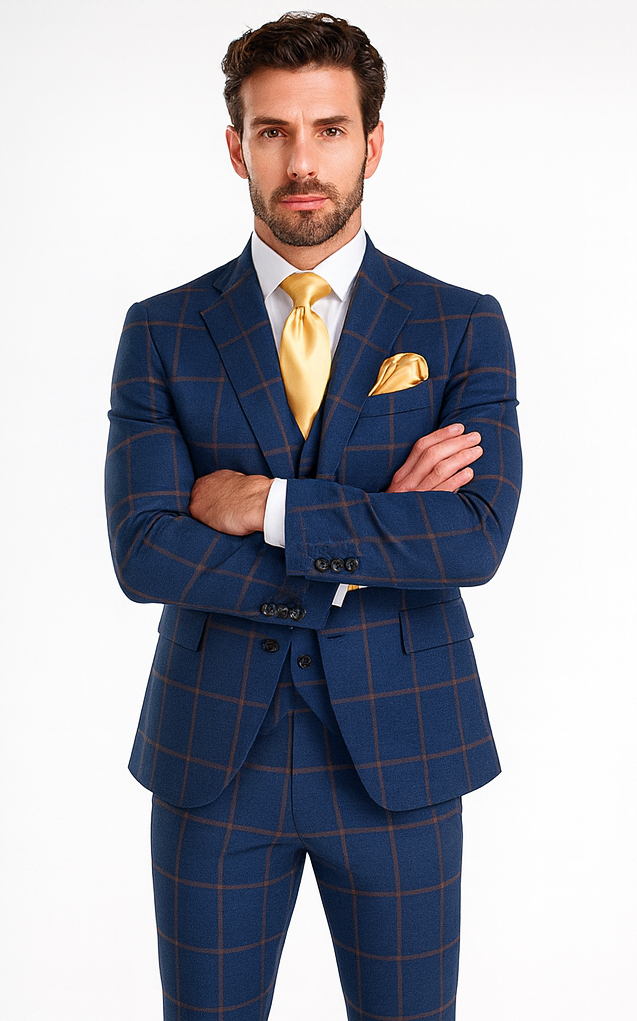 Rossi Man MAX RM1840 Slim Fit 3-Piece Suit – Modern Men’s Formalwear