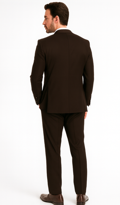 Rossi Man MAX Slim Fit 3-Piece Chocolate Brown Suit β Modern Menβs Formal Set