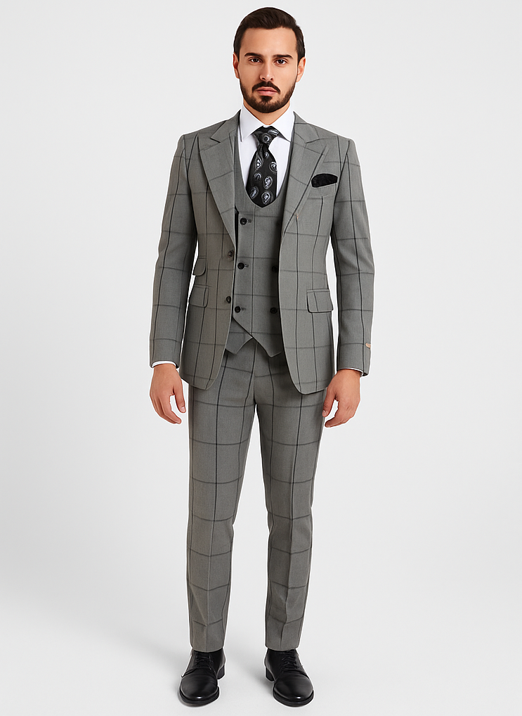 Rossi Man Men’s Dress Suit | Classic Rossiman Formalwear for Timeless Style – Italian Tailored Slim Fit Suit