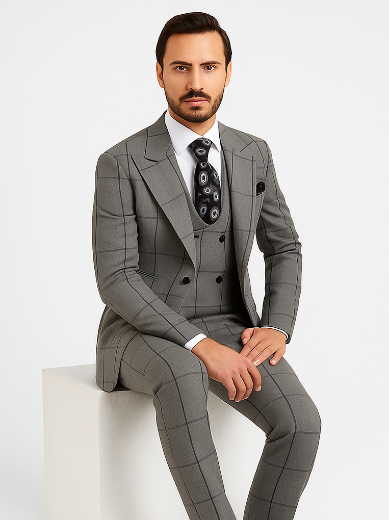Rossi Man Men’s Dress Suit | Classic Rossiman Formalwear for Timeless Style – Italian Tailored Slim Fit Suit