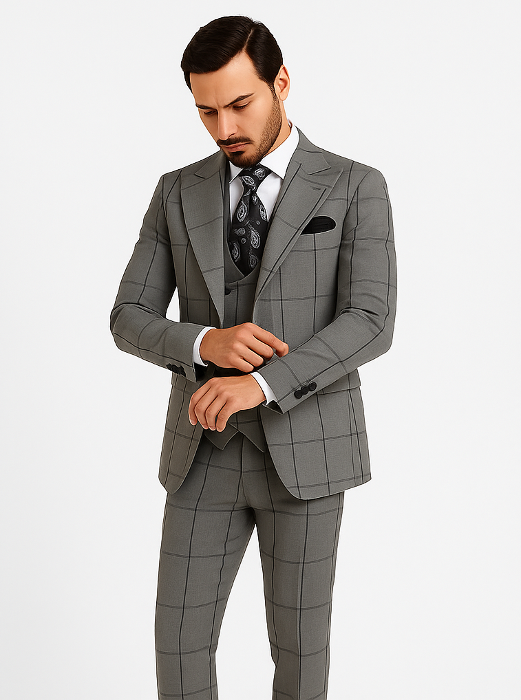 Rossi Man Men’s Dress Suit | Classic Rossiman Formalwear for Timeless Style – Italian Tailored Slim Fit Suit