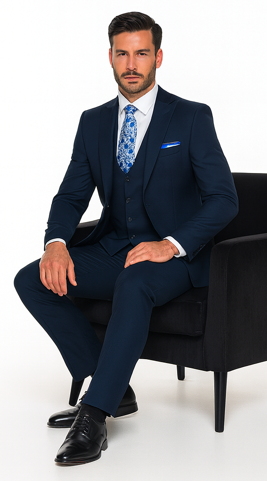 Rossi Man RM1102 Sydney II – Modern Slim Fit Formal Suit for Men | Tailored Contemporary Elegance