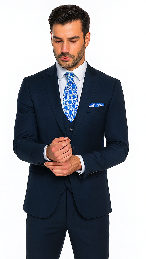 Rossi Man RM1102 Sydney II – Modern Slim Fit Formal Suit for Men | Tailored Contemporary Elegance