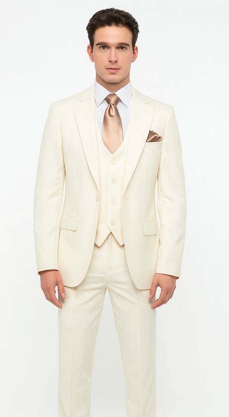 Rossi Man RM1206 – Sydney II Collection 3-Piece Slim Fit Suit for Men - Modern Tailored Formalwear