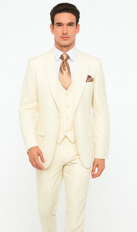 Rossi Man RM1206 – Sydney II Collection 3-Piece Slim Fit Suit for Men - Modern Tailored Formalwear