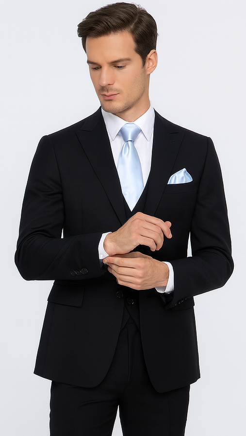 Rossi Man RM1310 – Sydney II Collection Modern Tailored Suit for Men - Elegant 2-Piece Slim Fit Formalwear