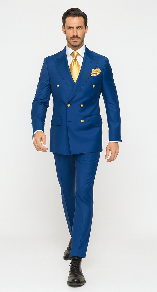 Rossi Man RM1375 – Milano Series Modern 3-Piece Suit for Men - Slim Fit Formalwear