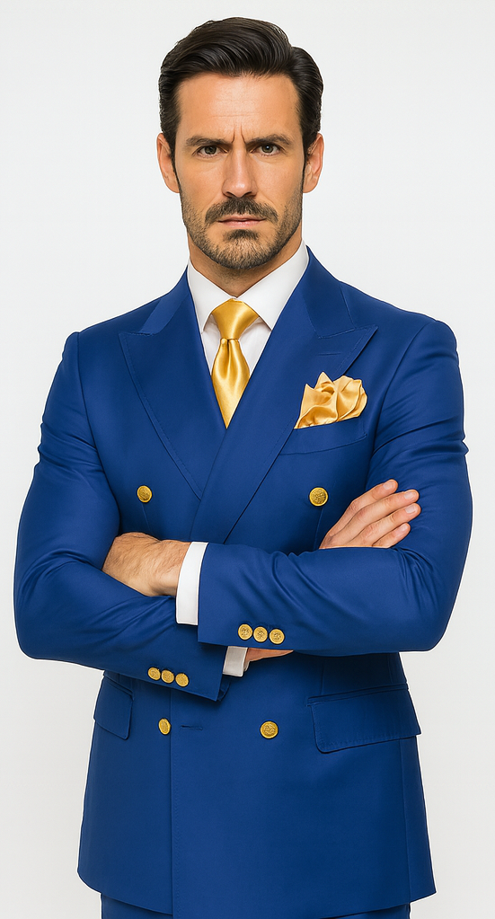 Rossi Man RM1375 – Milano Series Modern 3-Piece Suit for Men - Slim Fit Formalwear