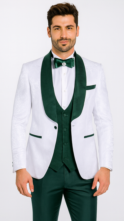 Rossi Man RM1482 – Men’s 3-Piece Tuxedo from the Smoking S Collection - Elegant Formalwear for Men