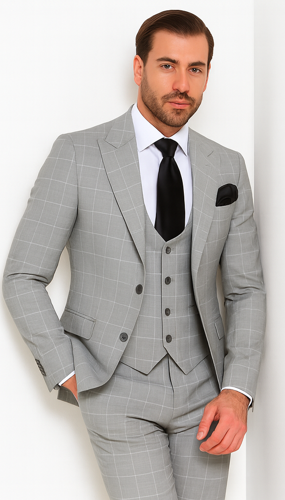 Rossi Man RM1851 Tom – Men’s Slim Fit 3 Piece Suit for Modern Elegance & Timeless Style
