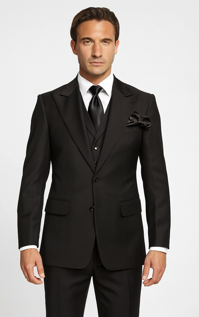 Rossi Man Sam RM2301 Black Slim Fit Suit β Menβs Modern Formalwear