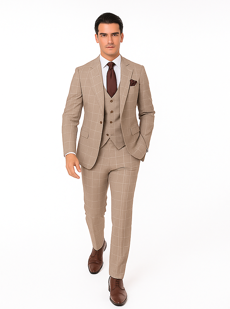 Rossi Man Tom RM1852 – Stylish Men’s Tailored 3-Piece Suit for Formal Elegance -Modern Fit